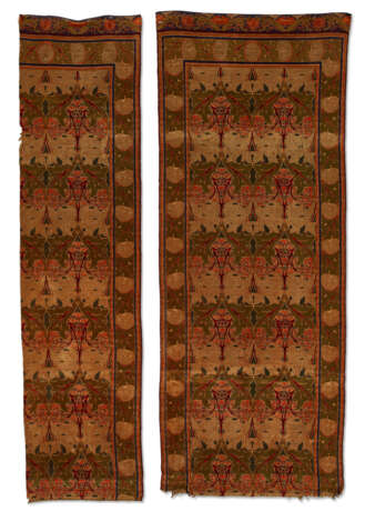 TWO ENGLISH ARTS AND CRAFTS SILK CHENILLE PANELS - photo 1