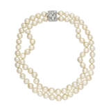 CARTIER ART DECO NATURAL PEARL, CULTURED PEARL AND DIAMOND NECKLACE - фото 5