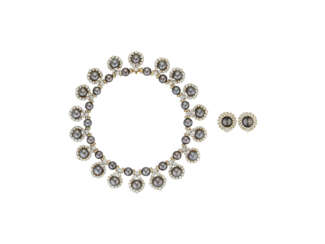 HARRY WINSTON SET OF GRAY CULTURED PEARL AND DIAMOND JEWELRY