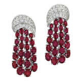 VAN CLEEF & ARPELS RUBY AND DIAMOND `CASCADE` EARRINGS - photo 1