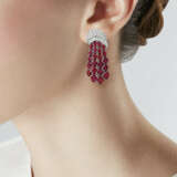 VAN CLEEF & ARPELS RUBY AND DIAMOND `CASCADE` EARRINGS - фото 2