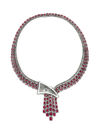 VAN CLEEF & ARPELS RUBY AND DIAMOND `CASCADE` NECKLACE - photo 4