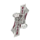 RETRO PAIR OF RUBY AND DIAMOND CLIP-BROOCHES - photo 3