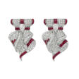 RETRO PAIR OF RUBY AND DIAMOND CLIPS - Archives des enchères