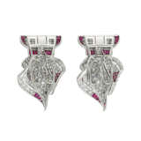 RETRO PAIR OF RUBY AND DIAMOND CLIPS - Foto 3