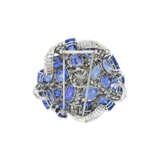 SAPPHIRE AND DIAMOND CLIP-BROOCH - Foto 3