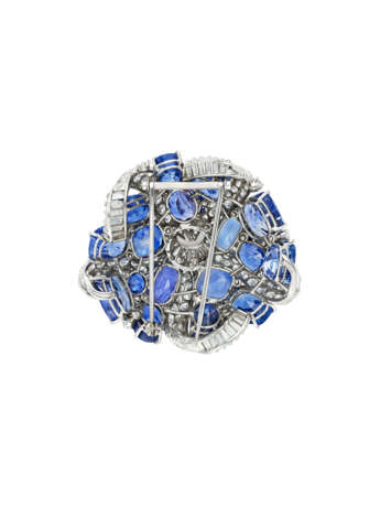 SAPPHIRE AND DIAMOND CLIP-BROOCH - Foto 3