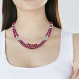 ART DECO RUBY AND DIAMOND NECKLACE - photo 3