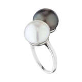 WHITE AND GRAY NATURAL PEARL CROSSOVER RING - photo 4