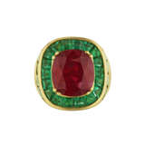 RUBY, EMERALD AND DIAMOND RING - photo 1