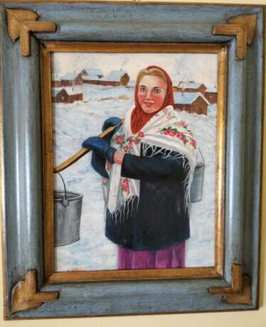 girl picture, Ölgemälde „Painting Ukrainian girl“, Sperrholz, Ölfarbe, Klassizismus, Porträt, Italien, 1999 - Foto 1