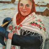 girl picture, Ölgemälde „Painting Ukrainian girl“, Sperrholz, Ölfarbe, Klassizismus, Porträt, Italien, 1999 - Foto 3