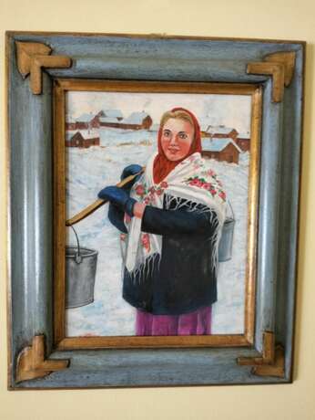 girl picture, Ölgemälde „Painting Ukrainian girl“, Sperrholz, Ölfarbe, Klassizismus, Porträt, Italien, 1999 - Foto 7