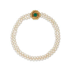 NO RESERVE | CHAUMET EMERALD, CULTURED PEARL AND DIAMOND NECKLACE