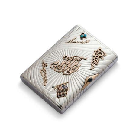 EARLY 20TH CENTURY SAPPHIRE, TURQUOISE, ENAMEL AND SILVER CIGARETTE CASE - Foto 1