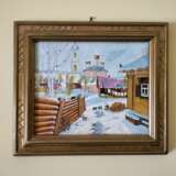 Picture "Russia" in a frame. Plywood Oil paint Realism realism Italy 1985 - photo 2