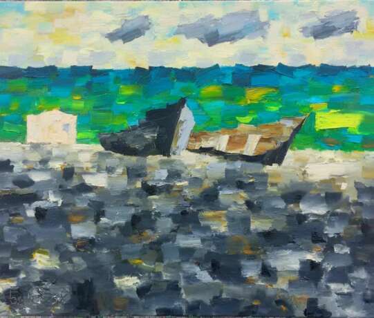 Чёрный песок Canvas on the subframe Oil painting Impressionism Marine art минск 2023 - photo 1