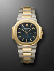 PATEK PHILIPPE, STAINLESS STEEL AND YELLOW GOLD 'NAUTILUS', REF. 3800/001AJ