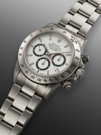 ROLEX, STAINLESS STEEL CHRONOGRAPH 'DAYTONA' WITH WHITE DIAL, REF. 16520 - photo 2