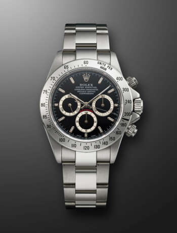ROLEX, STAINLESS STEEL CHRONOGRAPH 'DAYTONA' WITH BLACK DIAL, REF. 16520 - photo 1
