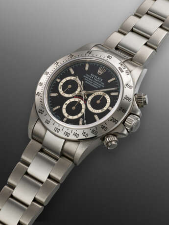ROLEX, STAINLESS STEEL CHRONOGRAPH 'DAYTONA' WITH BLACK DIAL, REF. 16520 - фото 2