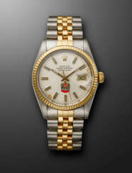 ROLEX, STAINLESS STEEL AND YELLOW GOLD 'DATEJUST' WITH UAE DESERT EAGLE COAT OF ARMS, REF. 16013