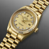 ROLEX, YELLOW GOLD 'DAY-DATE' WITH DIAMOND-SET DIAL, REF. 18038 - фото 2