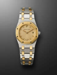 AUDEMARS PIGUET, STAINLESS STEEL AND YELLOW GOLD 'LADY ROYAL OAK', REF. 66351SA