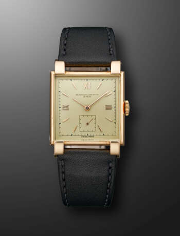 VACHERON CONSTANTIN, PINK GOLD SQUARE WRISTWATCH WITH FANCY LUGS - фото 1