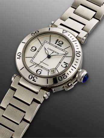 CARTIER, STAINLESS STEEL 'PASHA', REF. 2790 - фото 2