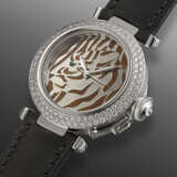 CARTIER, LIMITED EDITION WHITE GOLD AND DIAMOND-SET 'PASHA' WITH CHAMPLEVÉ TIGER ENAMEL DIAL, REF. 2536, NO. 09/20 - photo 2