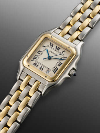 CARTIER, STAINLESS STEEL AND YELLOW GOLD 'PANTHERE', REF. 1100 - photo 3