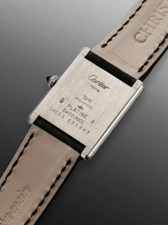 CARTIER, PLATINUM 'TANK', REF. 1601 1, NO. C21943 - photo 3