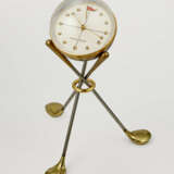 JAEGER-LECOULTRE, BRASS AND STAINLESS STEEL TABLE CLOCK 'GOLF' - фото 1