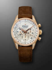 ZENITH, PINK GOLD AND DIAMOND-SET CHRONOGRAPH 'EL PRIMERO' WITH MOTHER-OF-PEARL DIAL, REF. 22.2151.400