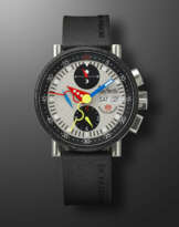ALAIN SILBERSTEIN, LIMITED EDITION RUBBER COATED STAINLESS STEEL CHRONOGRAPH 'KRONO BAUHAUS', NO. 587/999