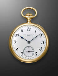 PATEK PHILIPPE, YELLOW GOLD OPENFACE POCKET WATCH, RETAILED BY F. MICHAELSEN - ROME