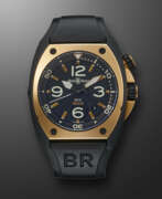 Bell & Ross. BELL & ROSS, PVD-COATED STAINLESS STEEL AND PINK GOLD DIVER WRISTWATCH WITH GAS ESCAPE VALVE, REF. BR02-20-S/R-305