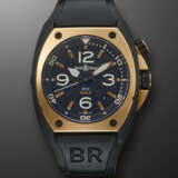 BELL & ROSS, PVD-COATED STAINLESS STEEL AND PINK GOLD DIVER WRISTWATCH WITH GAS ESCAPE VALVE, REF. BR02-20-S/R-305 - фото 1