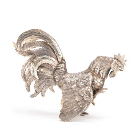 Silberfigur eines Hahns - photo 2