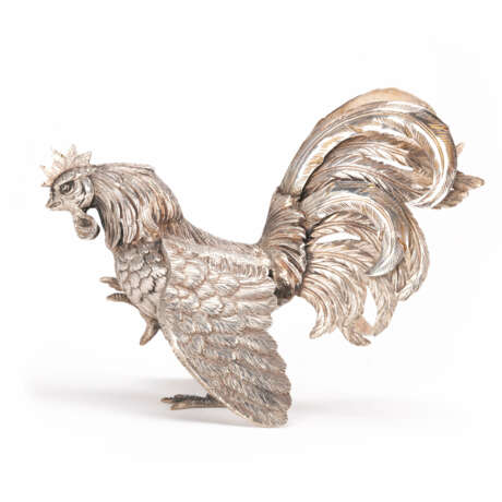 Silberfigur eines Hahns - photo 4