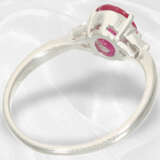 Ring: eleganter Platinring mit sehr schönem Rubin von 1ct - Foto 4
