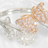 Ring: zierlicher moderner Brillantring "Butterfly", pinke und weiße Brillanten, neuwertig - фото 4