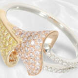 Ring: neuwertiger eleganter Tricolor-Brillantring, weiße, gelbe und pinke Brillanten - фото 1