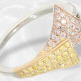 Ring: neuwertiger eleganter Tricolor-Brillantring, weiße, gelbe und pinke Brillanten - фото 3