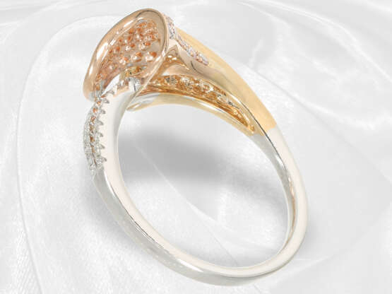 Ring: neuwertiger eleganter Tricolor-Brillantring, weiße, gelbe und pinke Brillanten - photo 5