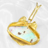 Handgefertigter Designer-Goldschmiedeanhänger mit schönem Opal und Brillant besetzt, 18K Gold - Foto 1