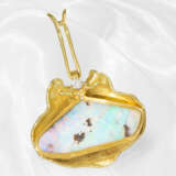 Handgefertigter Designer-Goldschmiedeanhänger mit schönem Opal und Brillant besetzt, 18K Gold - фото 3