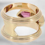 Ring: unikater Designerring mit pinkfarbenen Turmalinen und einem schönen Diamanten im Emerald-Cut, 14K Gold - фото 4
