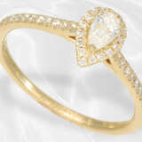 Ring: Zierlicher gelbgoldener Brillant/Diamant-Ring, 18K Gold - Foto 1